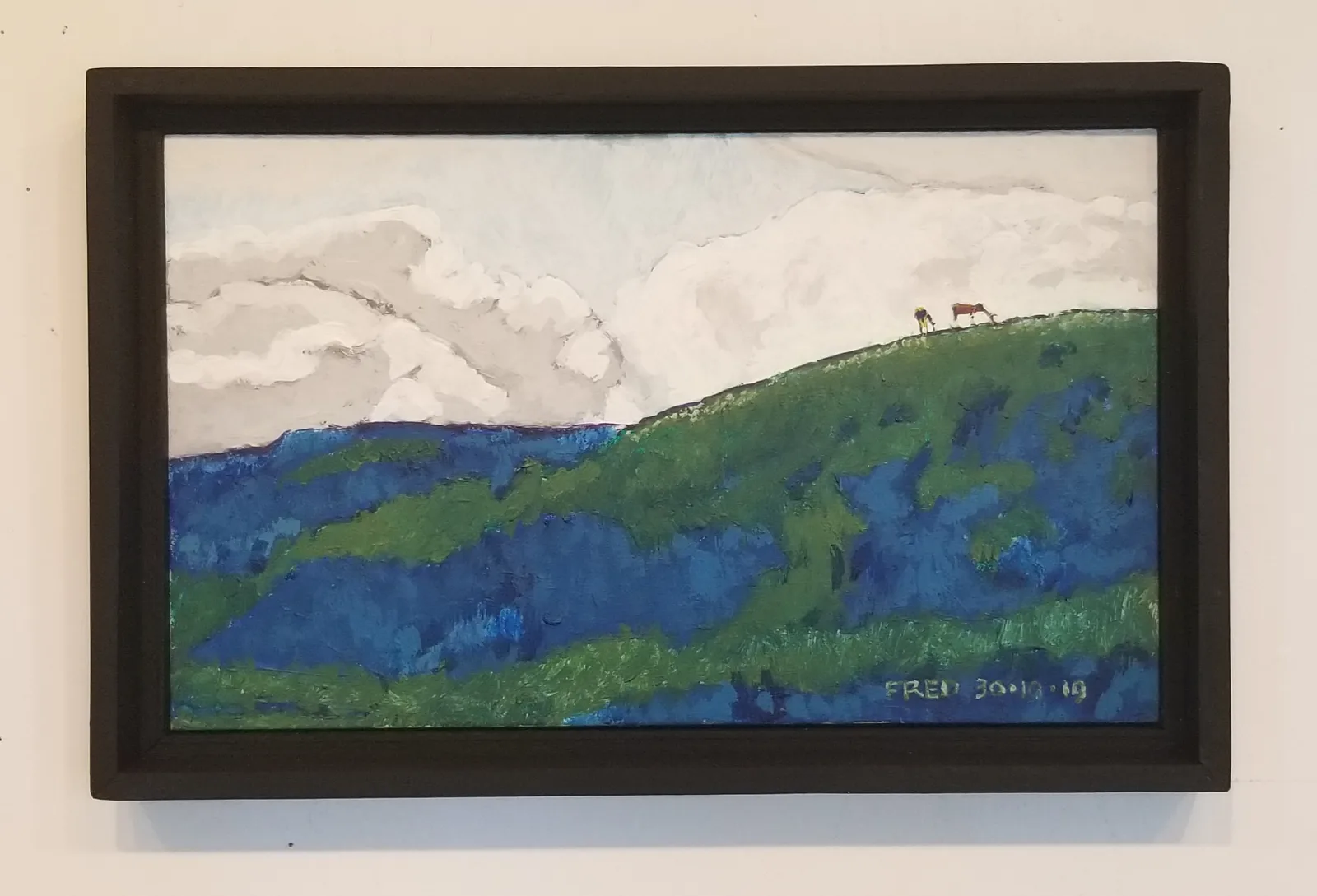 Sur les buttes, acrylique sur masonite