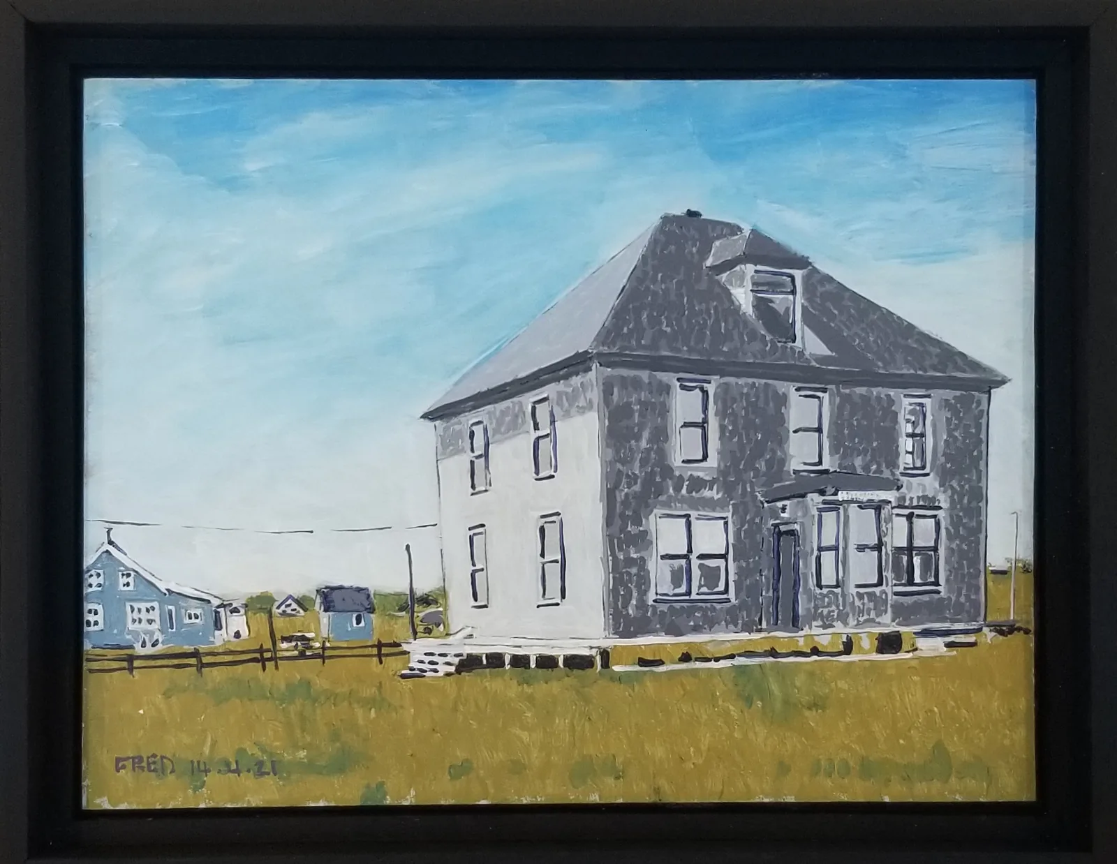 Hôtel de la Grave, acrylique sur masonite, 21 × 28 cm