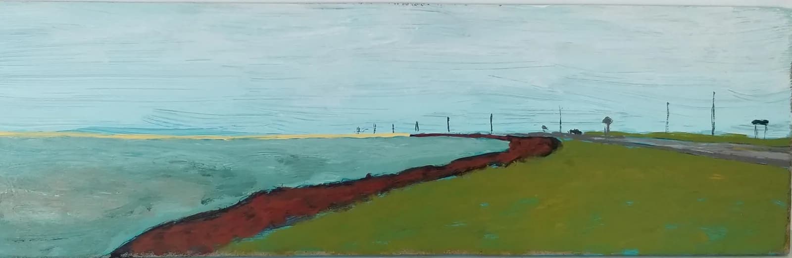 La Martinique, acrylique sur masonite, 9,5 × 30 cm