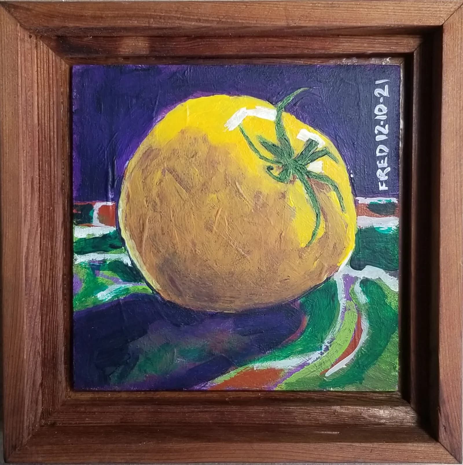 Pomodoro, acrylique sur masonite, 13 × 13 cm