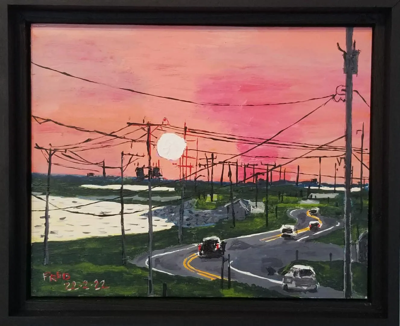 Avant la nuit, acrylique sur masonite, 20,5 × 25,5 cm