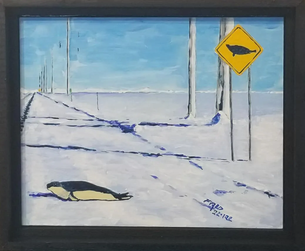 Km 43 – Traverse de Loups Marins, acrylique sur masonite, 20,5 × 25,5 cm