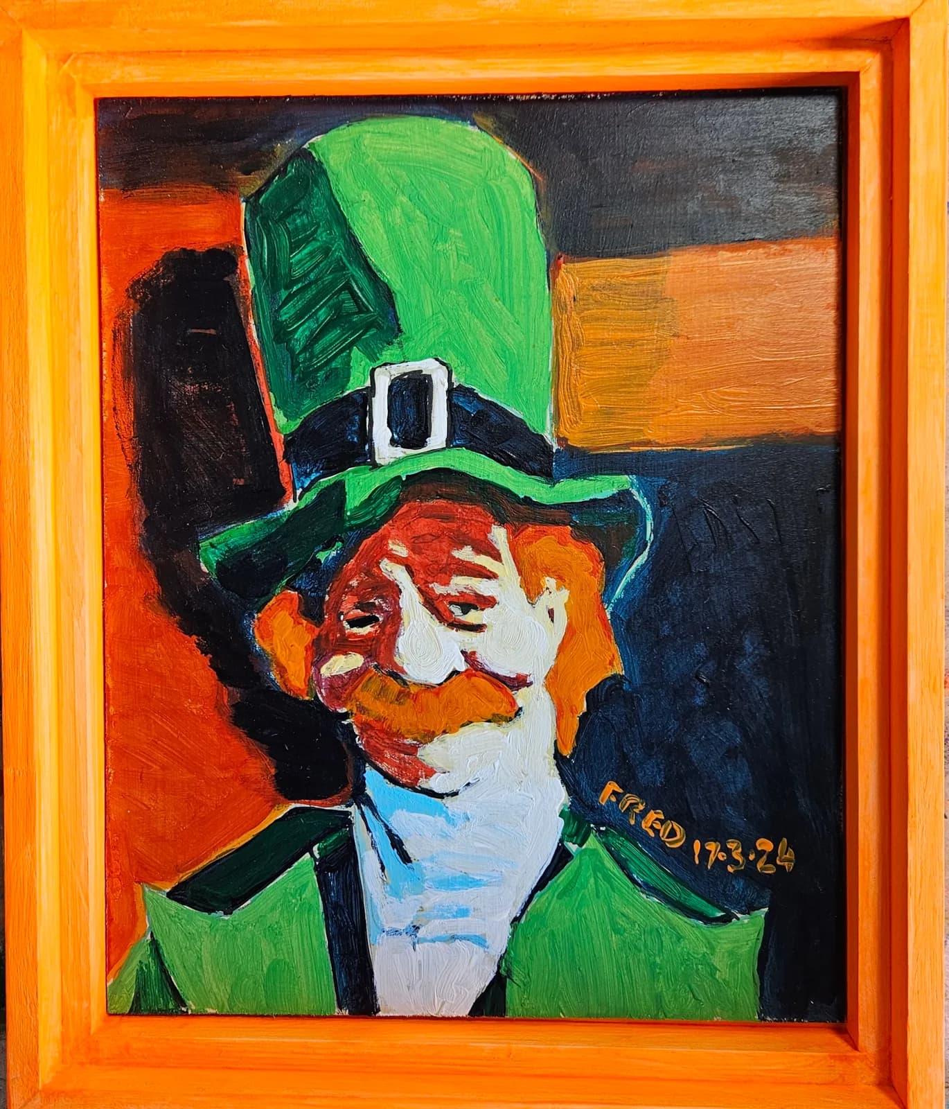 Patrick de Old Harry, acrylique sur masonite