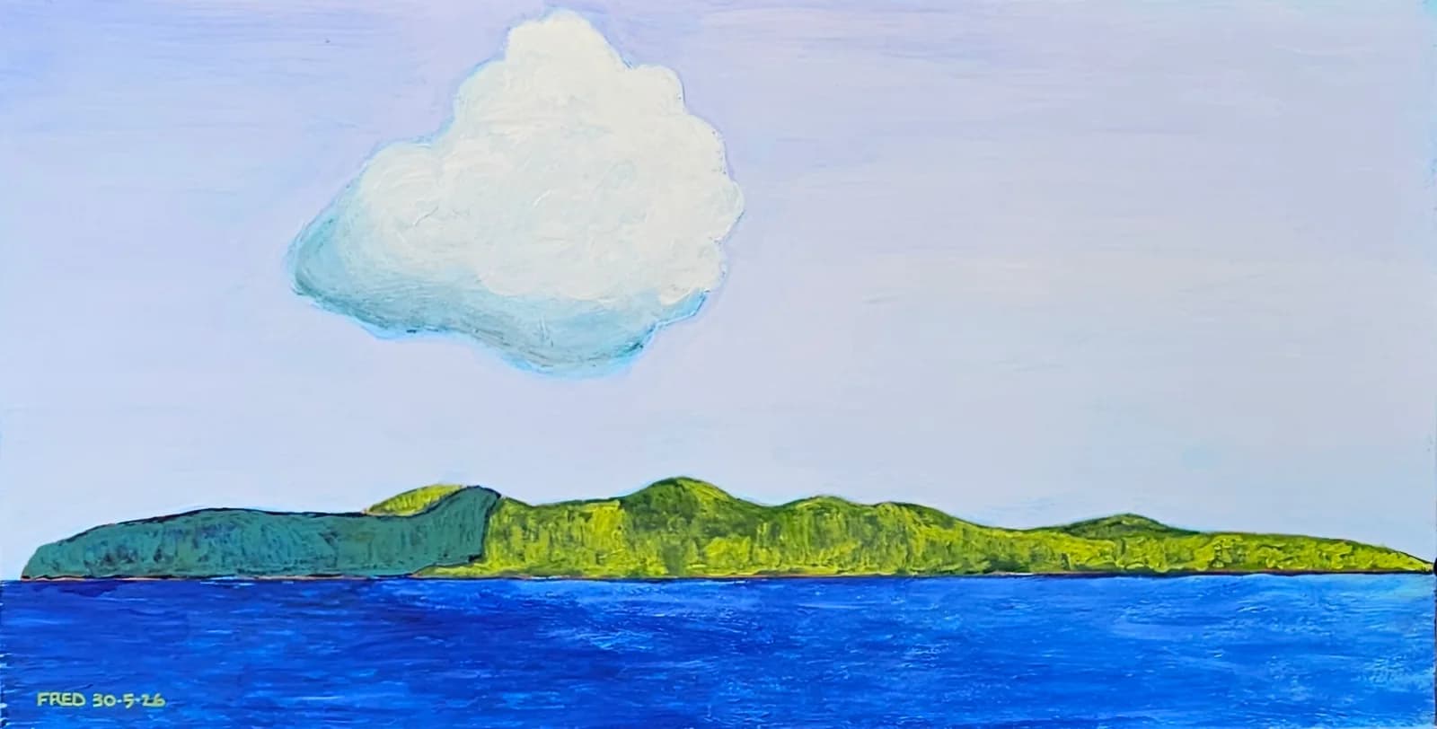 Une ombre au tableau, acrylique sur bois, 38 × 76 cm