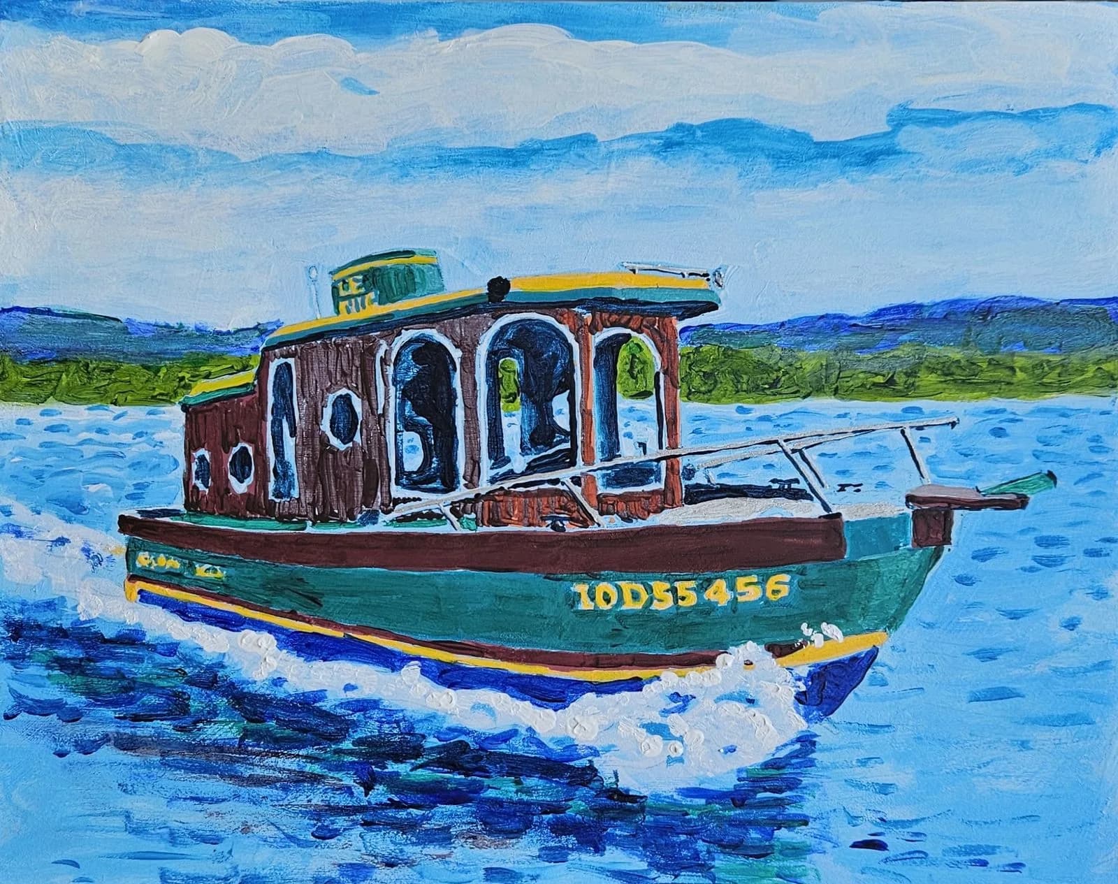 Le Popeye et Olive, acrylique sur masonite, 25 × 30 cm