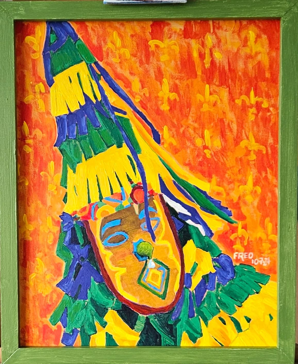 les cousins cajuns sont invités, acrylique sur toile, 50 × 40 cm