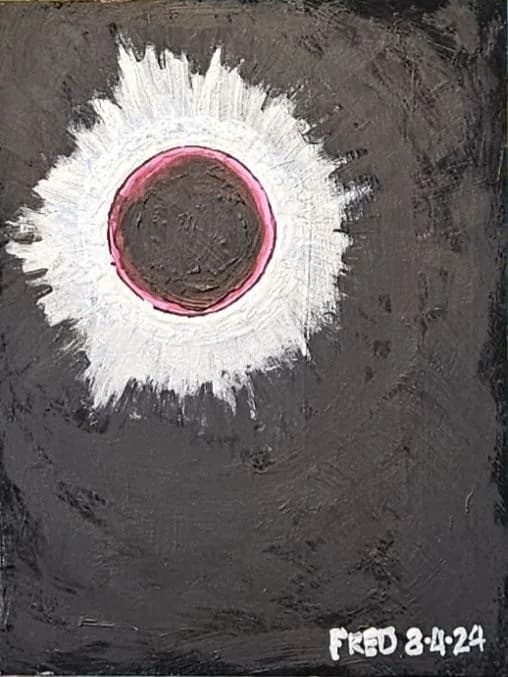 Rendez-vous avec la lune, acrylique sur masonite, 20 × 15 cm