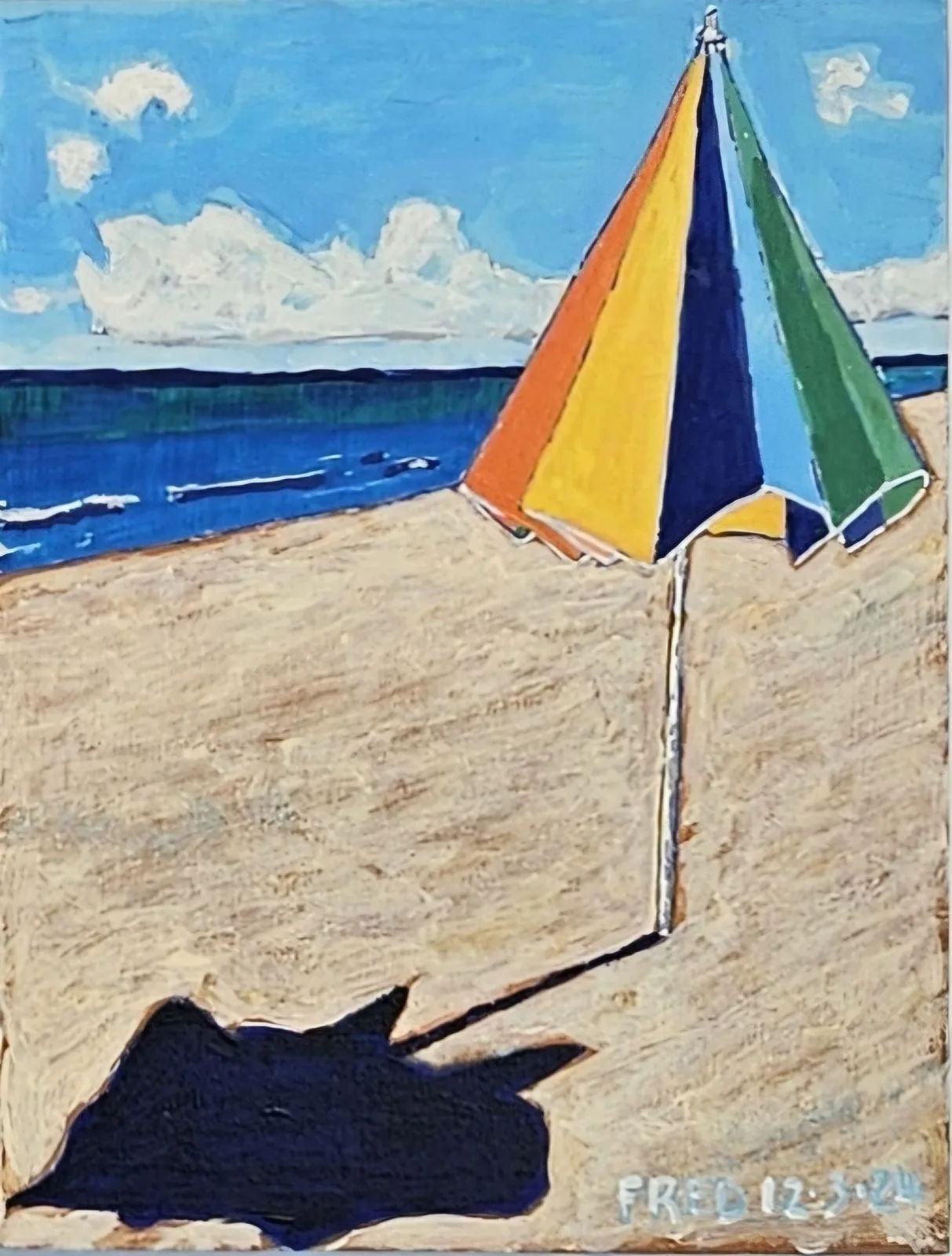 Souvenir d'été, acrylique sur bois, 25 × 20 cm