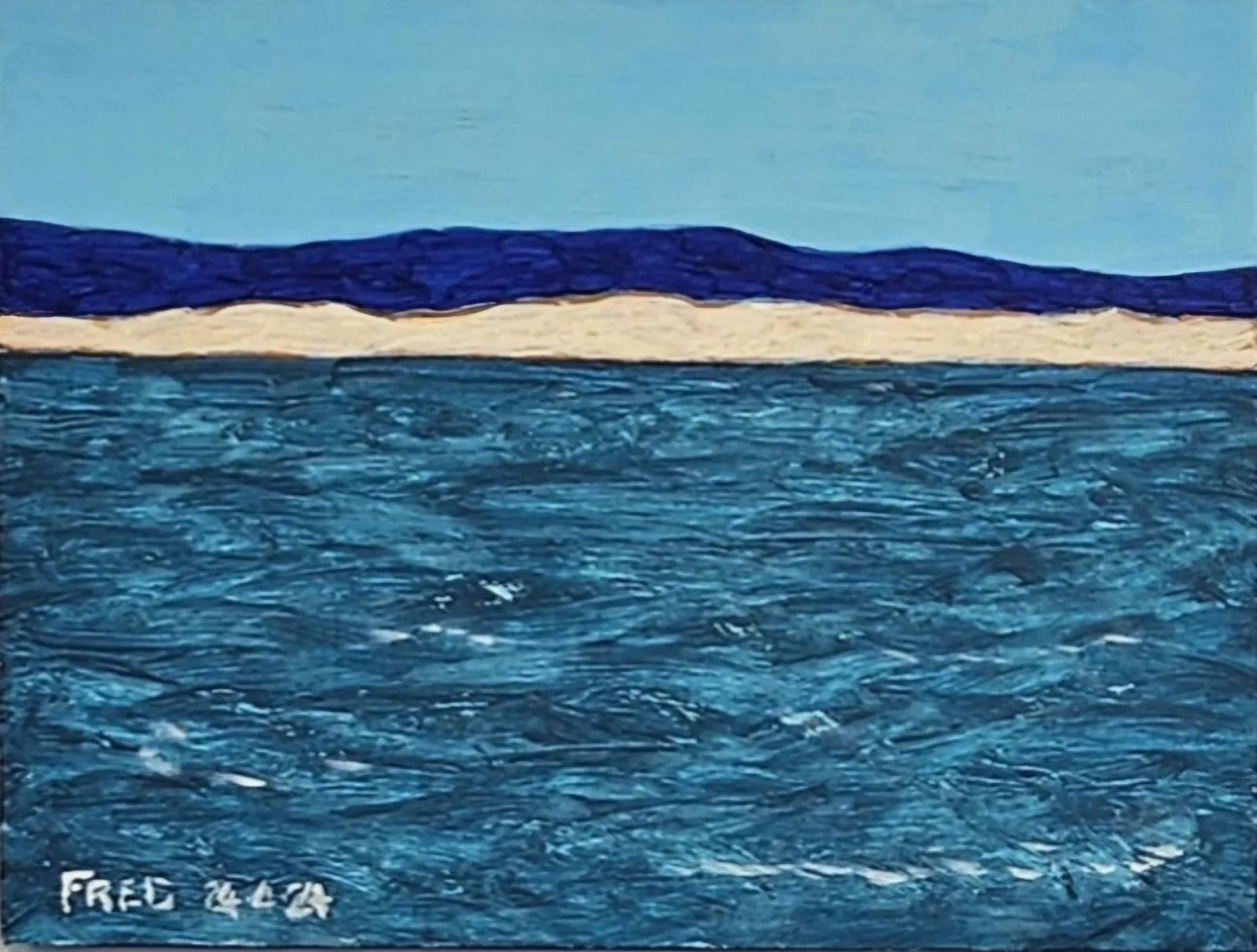 Souvenir d'été, acrylique sur bois, 20 × 25 cm