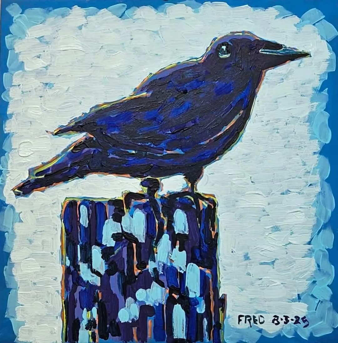La vigile, acrylique sur masonite, 29,5 × 29,5 cm