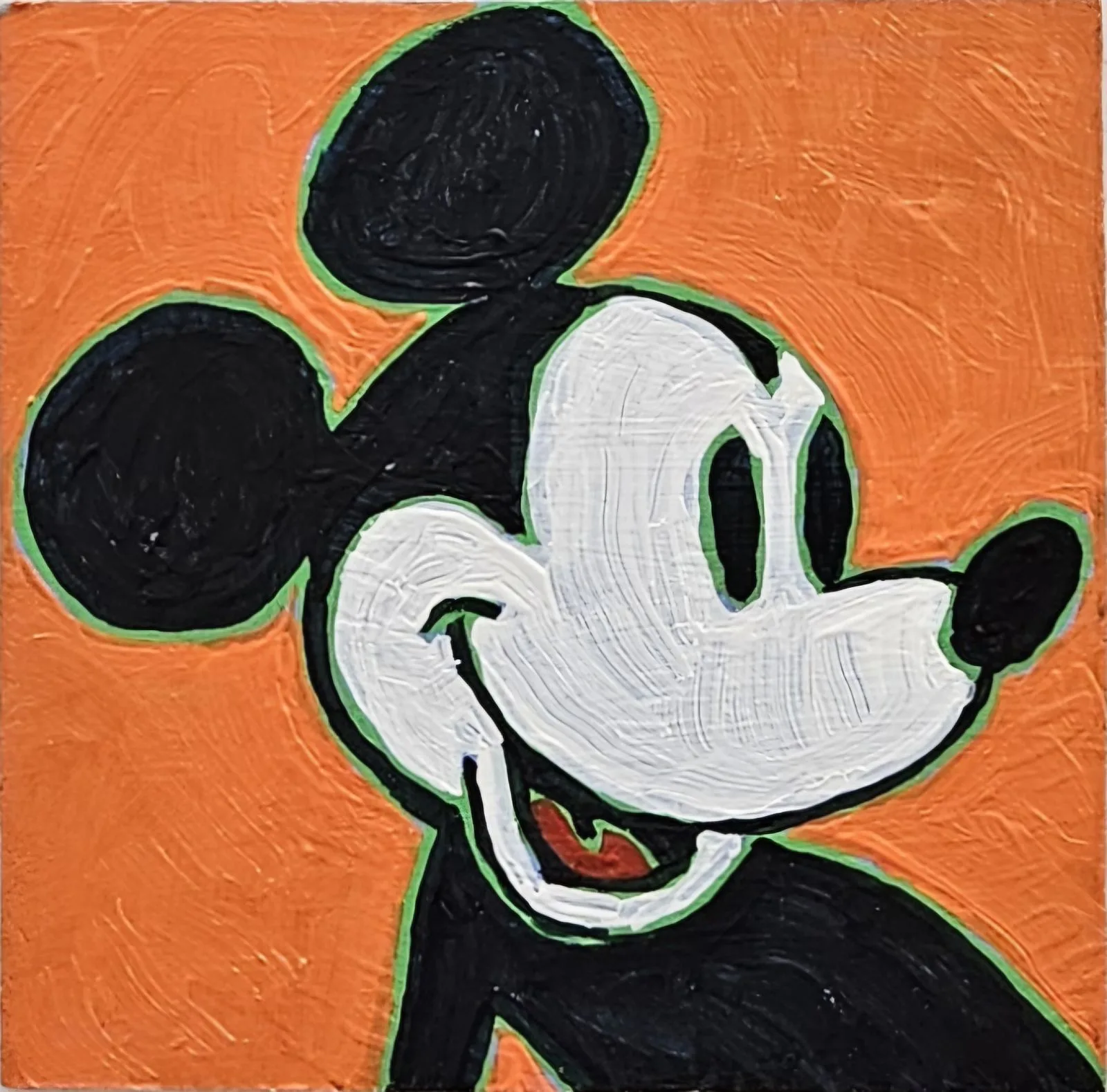 Mickey façon Warhol, acrylique sur masonite, 11 × 11 cm