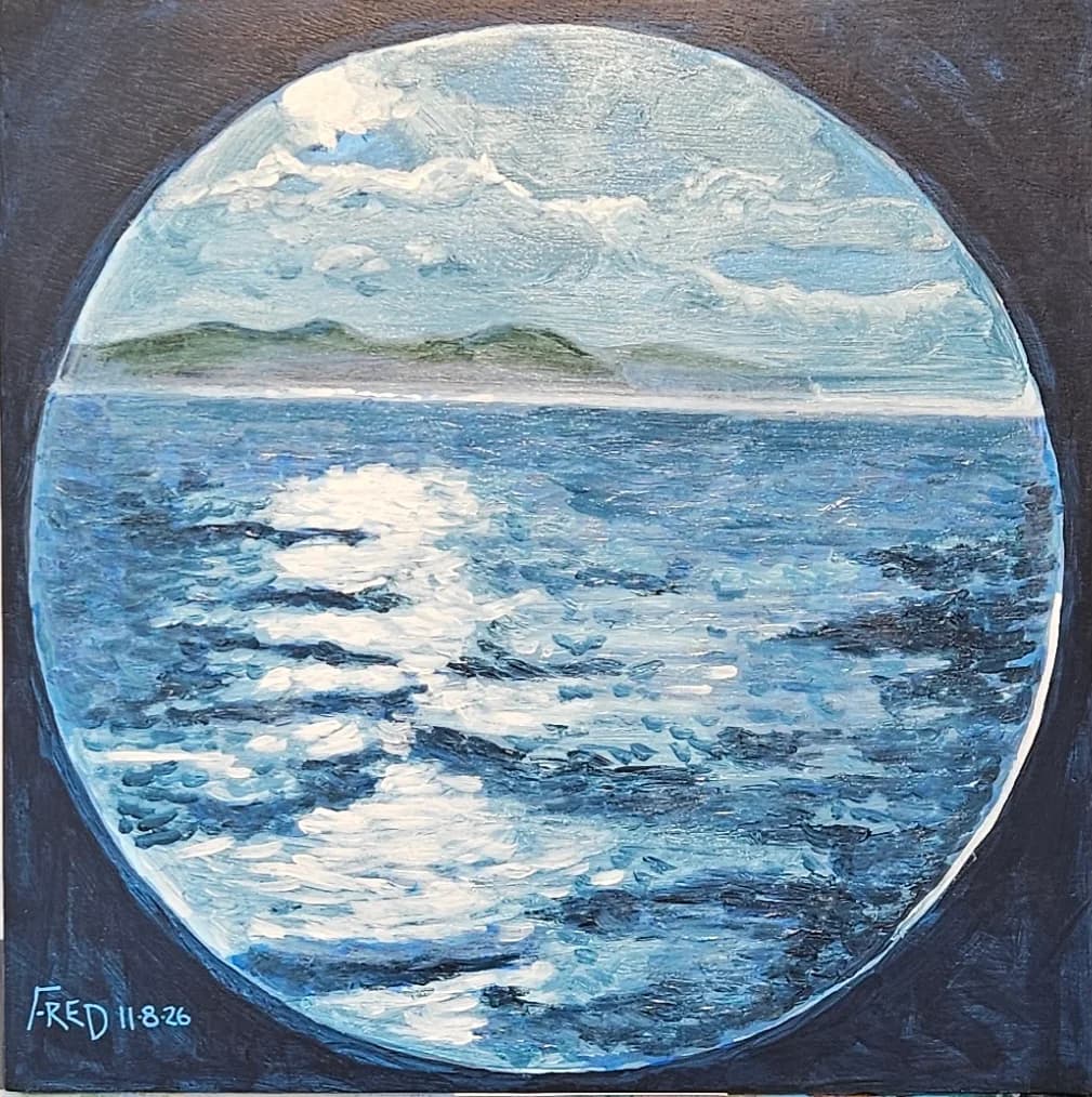 Hublot 4, acrylique sur bois, 51 × 51 cm