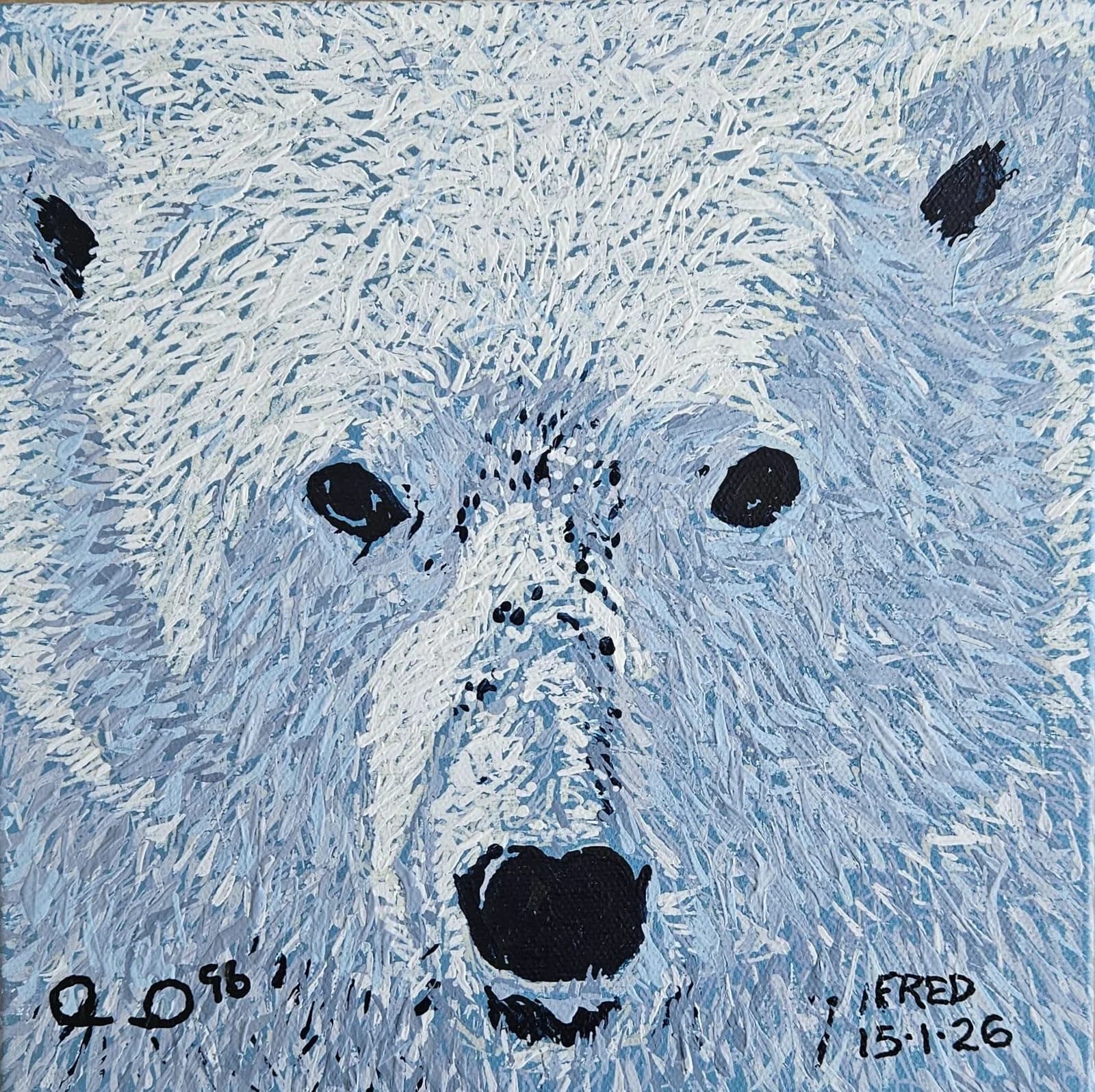 Nanuq, acrylique sur toile galerie, 20 × 20 cm