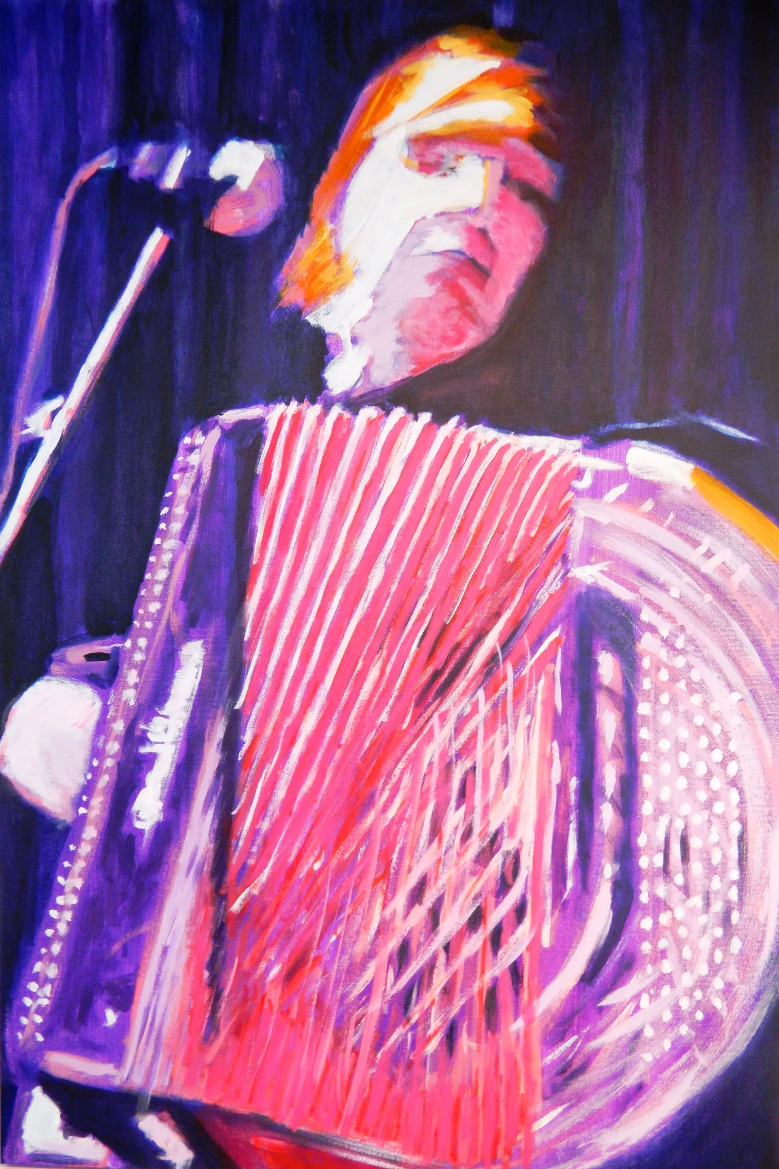 Sonia en spectacle, acrylique sur toile, 61 × 96 cm