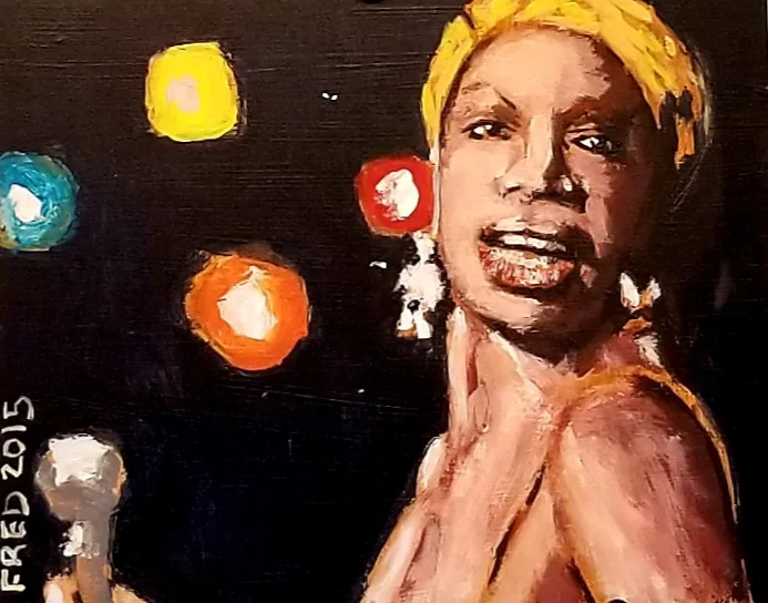 Nina Simone, acrylique sur masonite, 20 × 25 cm