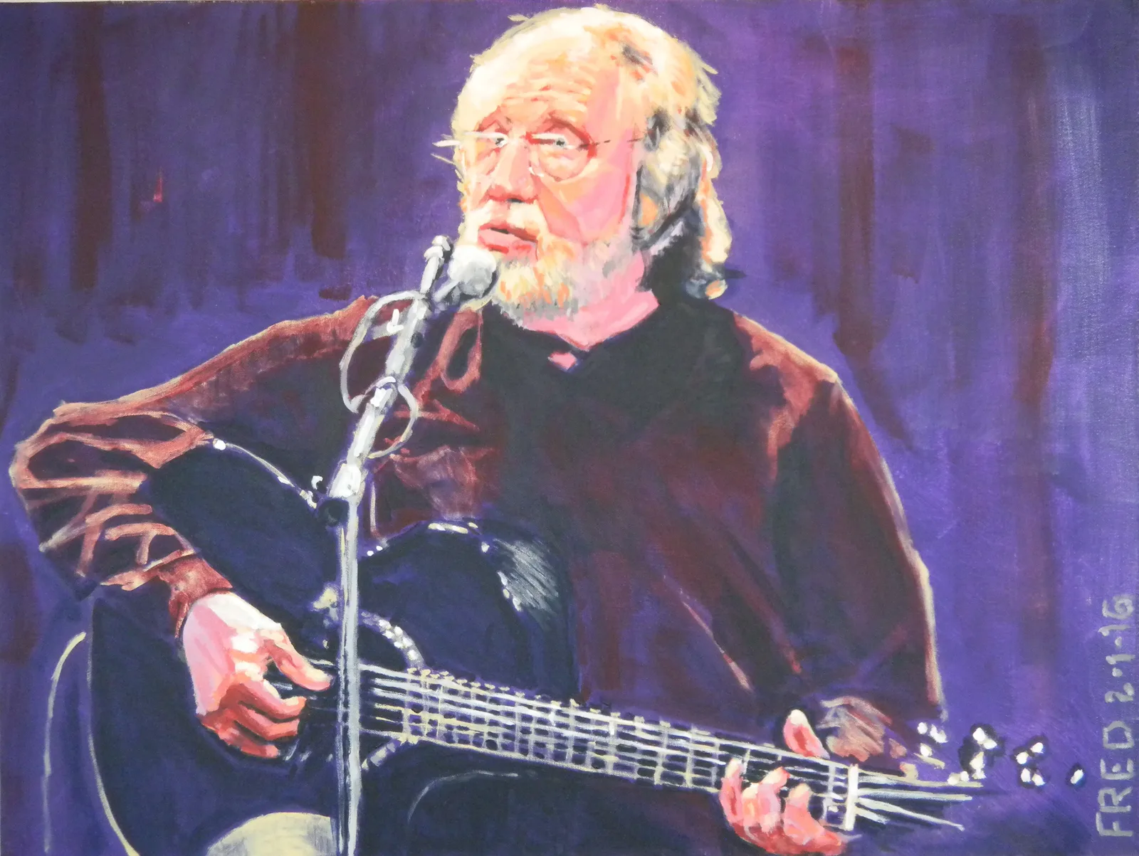 Georges au Vieux Treuil, acrylique sur toile, 77 × 102 cm
