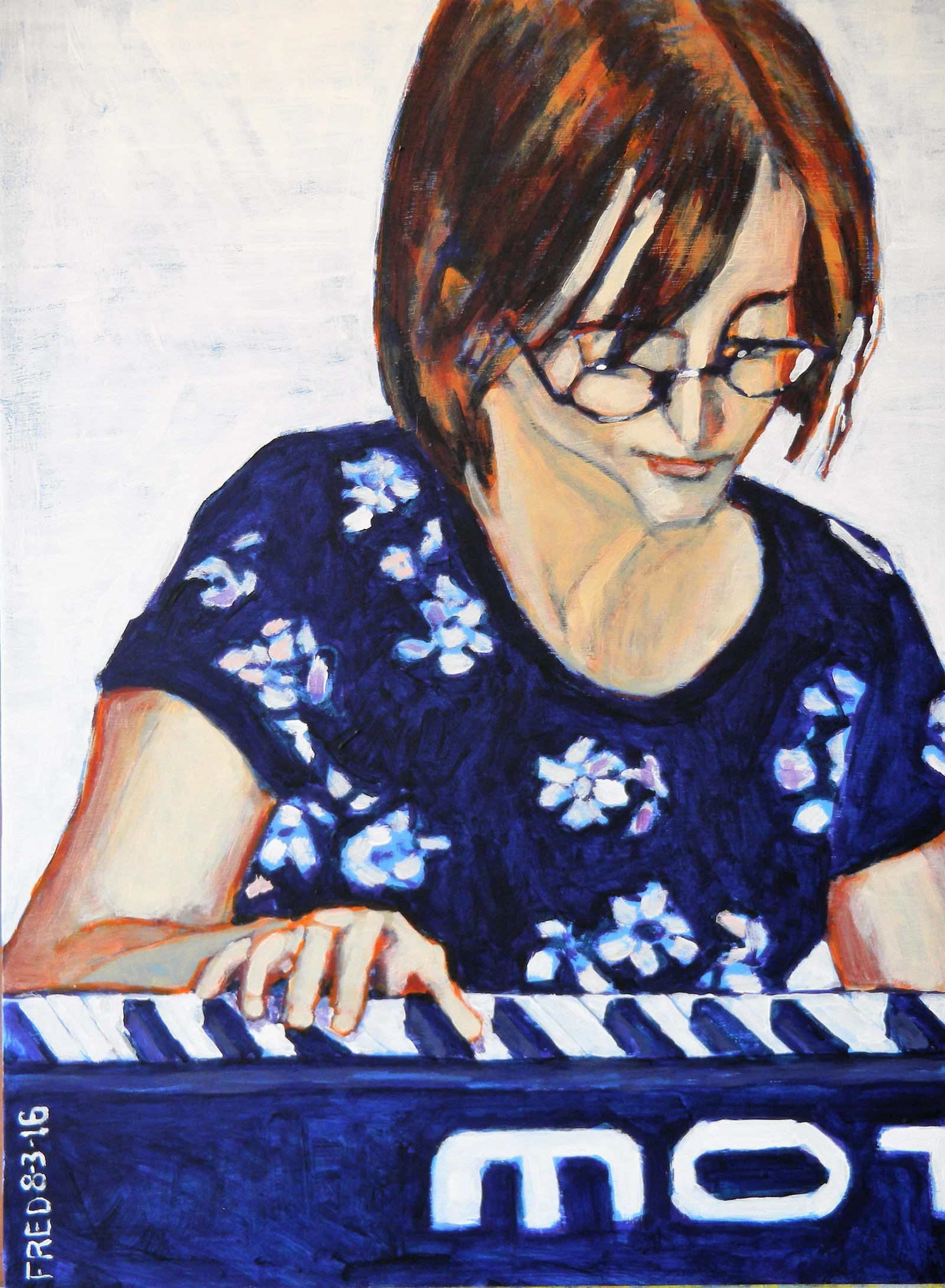 Ma pianiste préférée, acrylique sur panneau, 66 × 49 cm