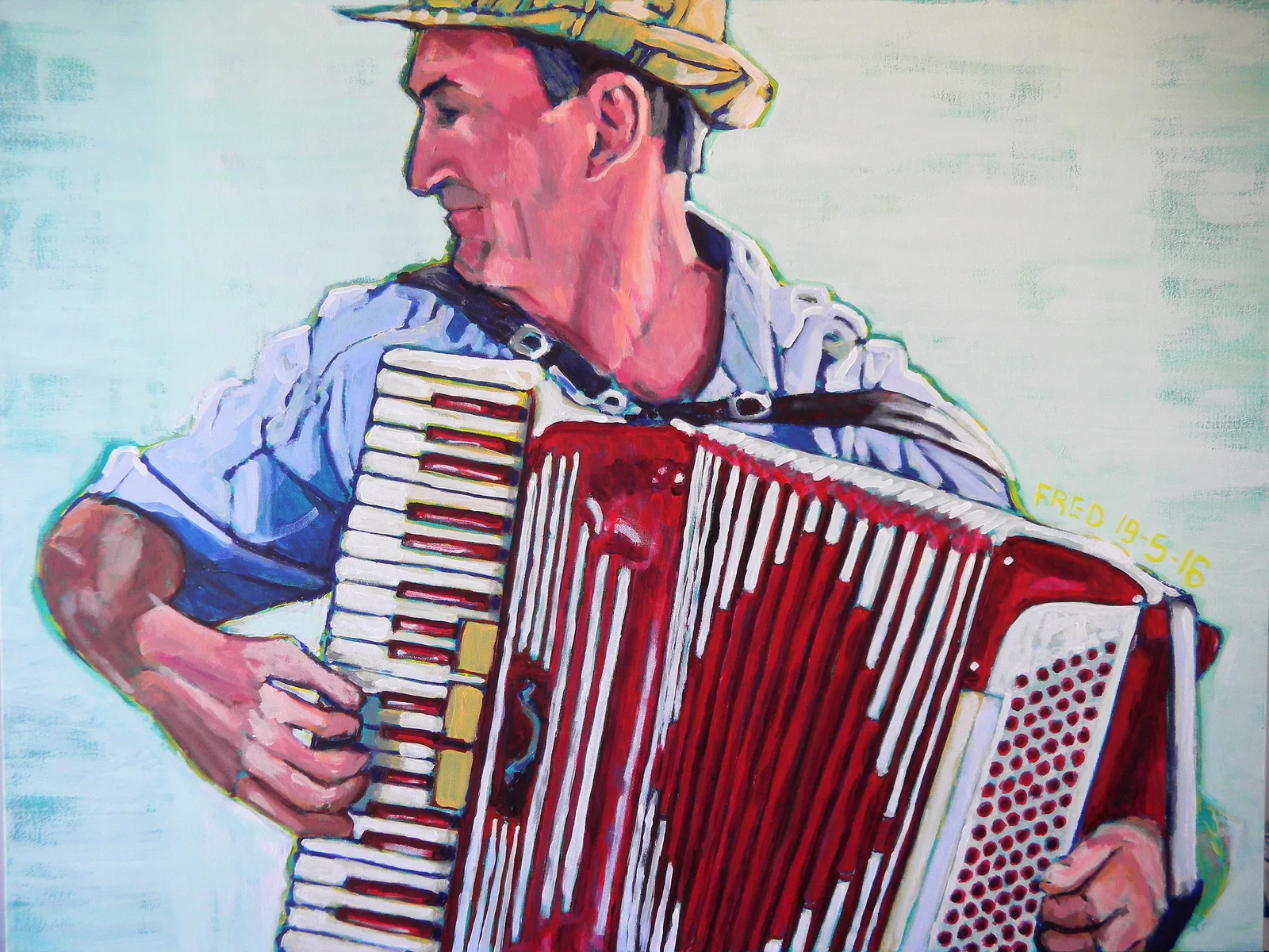 Réjean, acrylique sur toile, 77 × 102 cm