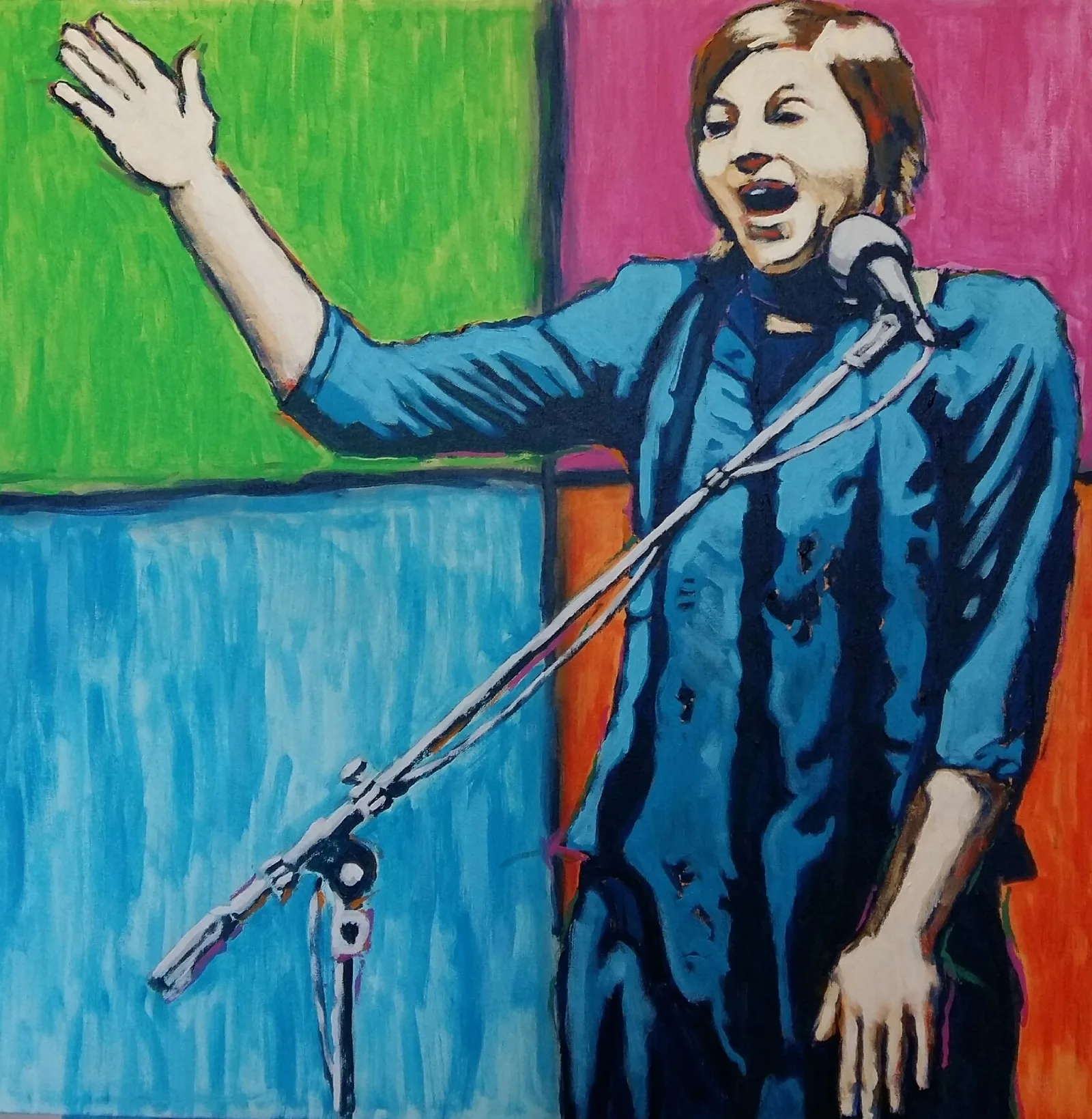 La Cantatrice, acrylique sur toile, 60 × 60 cm