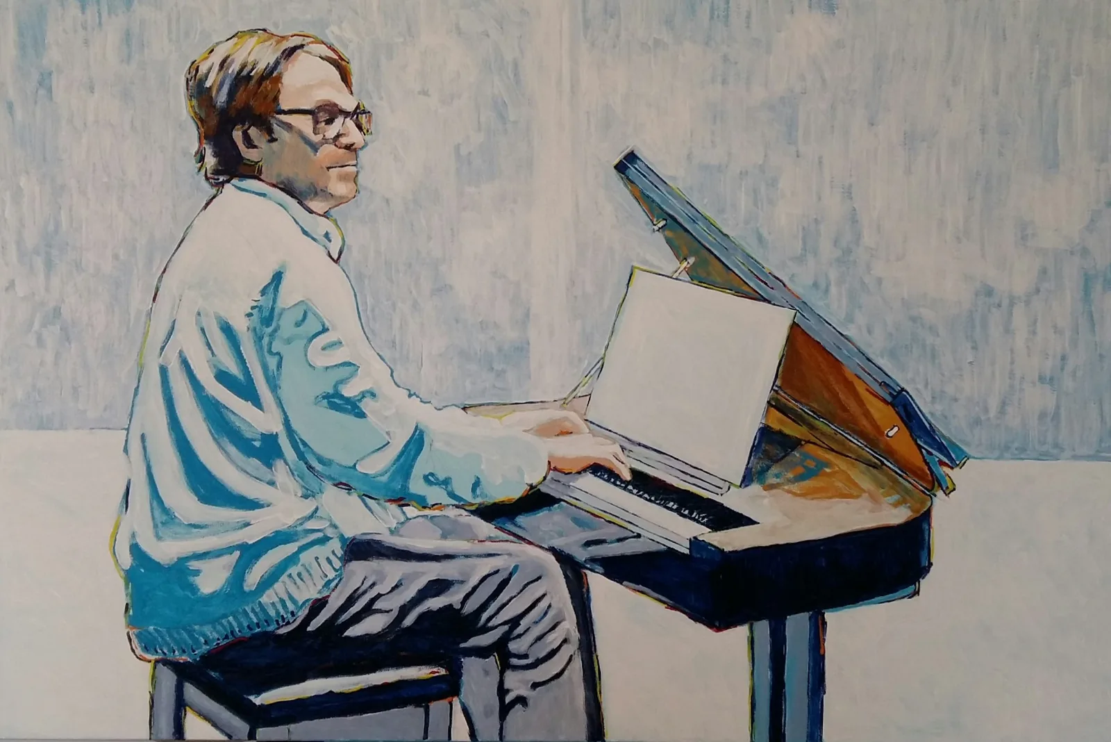 Le Maestro, acrylique sur toile, 60 × 92 cm