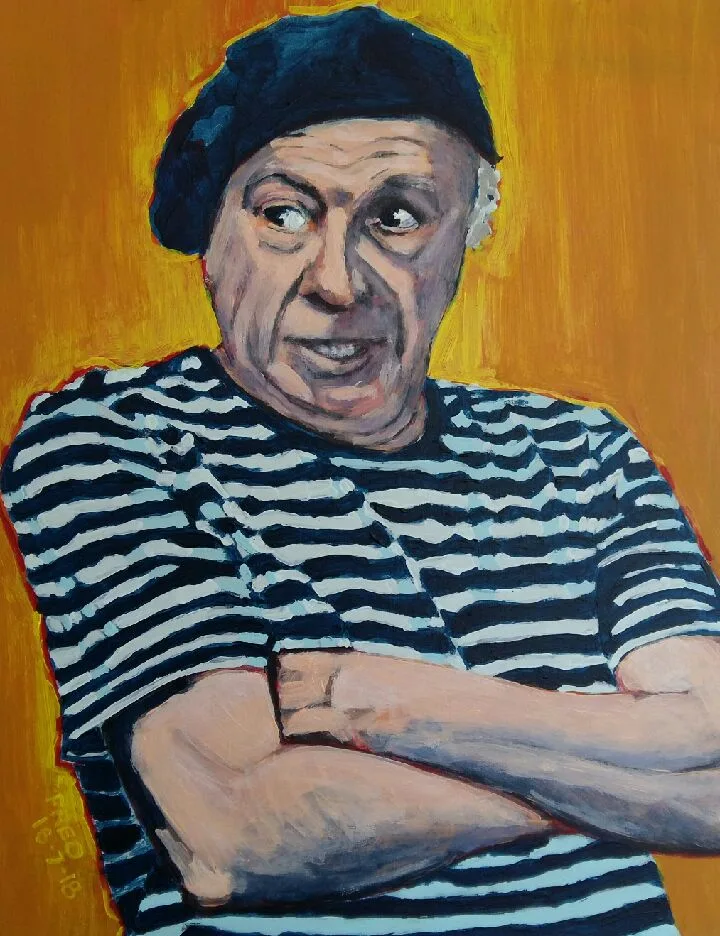 Le tango de M. Albert, acrylique sur masonite, 35,5 × 28 cm