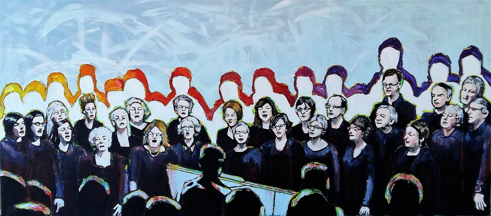 Les Embruns, acrylique sur panneau, 55 × 122 cm