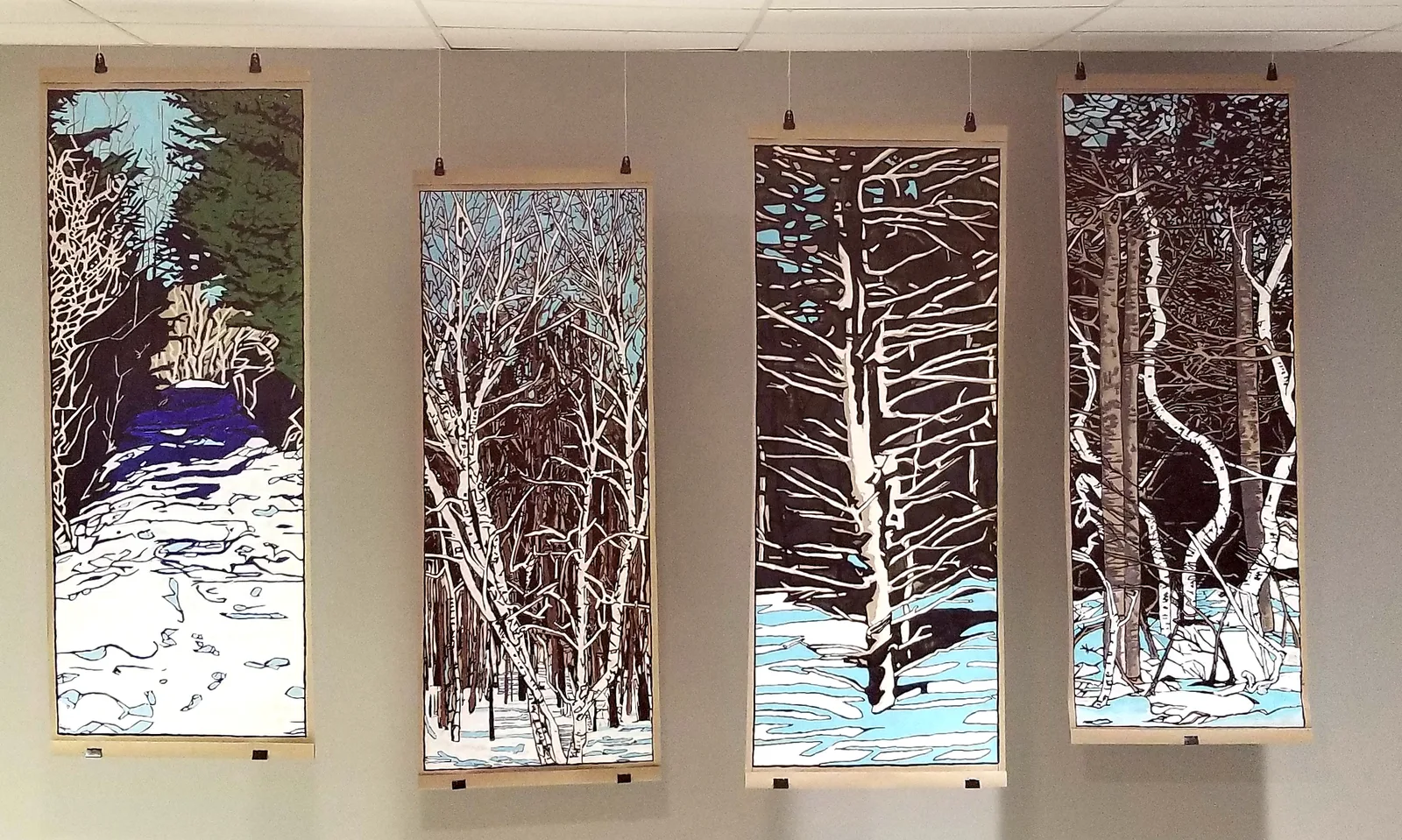 Décor pour chorale, acrylique sur panneau