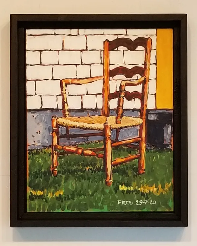 La belle époque de la chaise, acrylique sur masonite, 25 × 20 cm