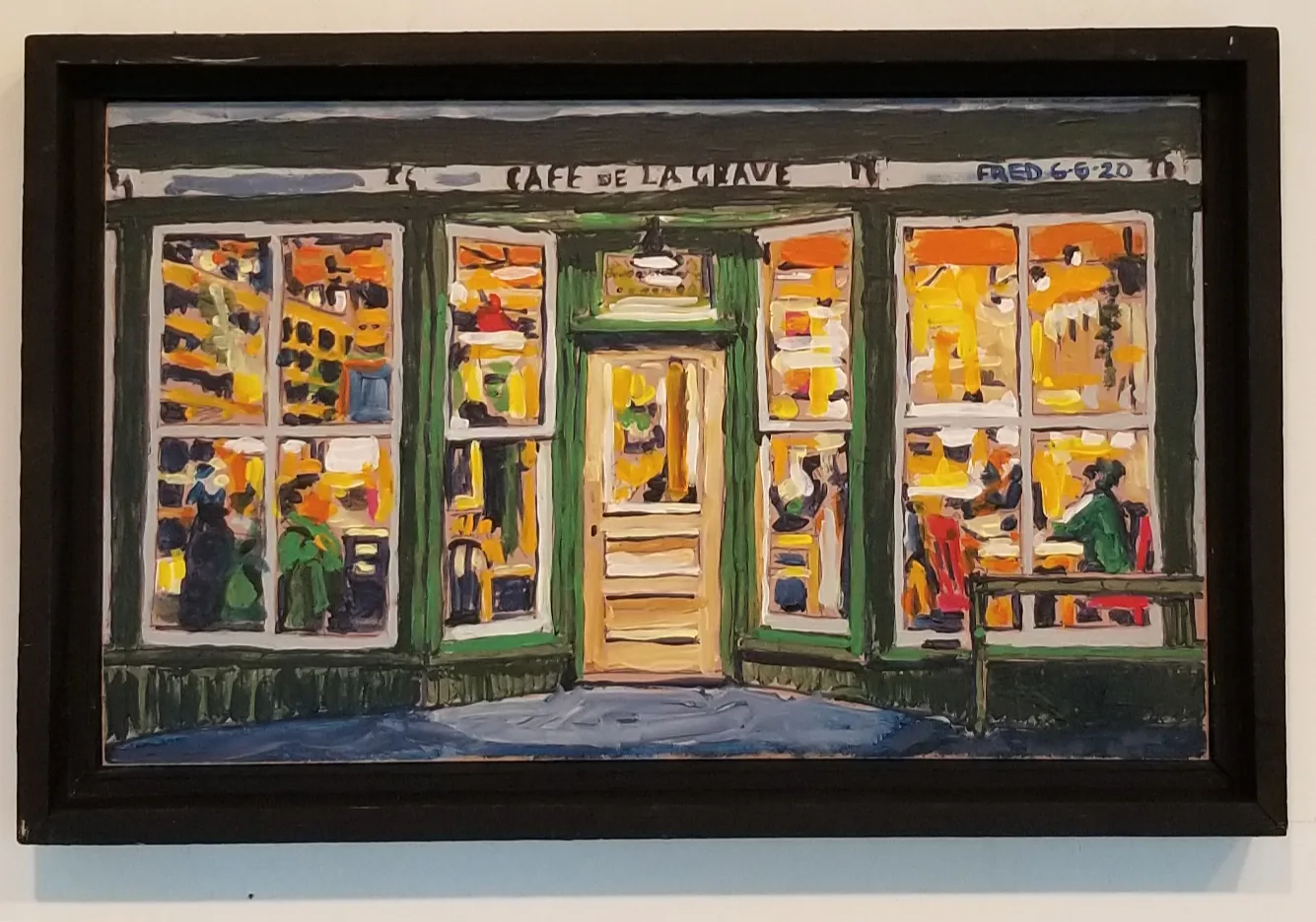 Soirée inoubliable II, acrylique sur masonite, 8,5 × 30,5 cm