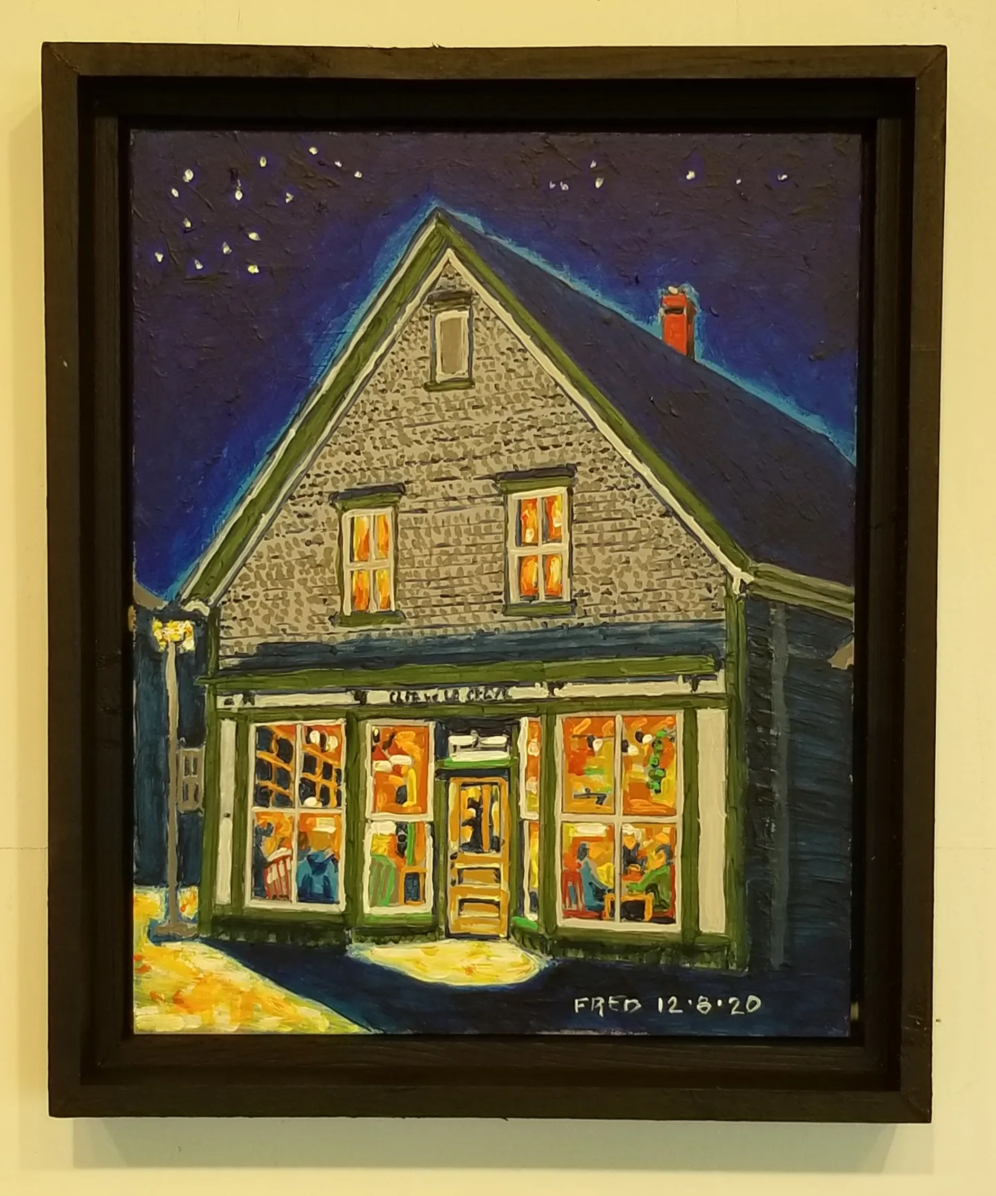 Soirée inoubliable IV, acrylique sur masonite, 25 × 20 cm