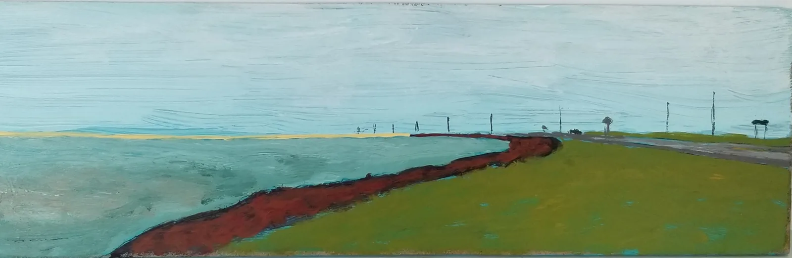 La Martinique, acrylique sur masonite, 9,5 × 30 cm