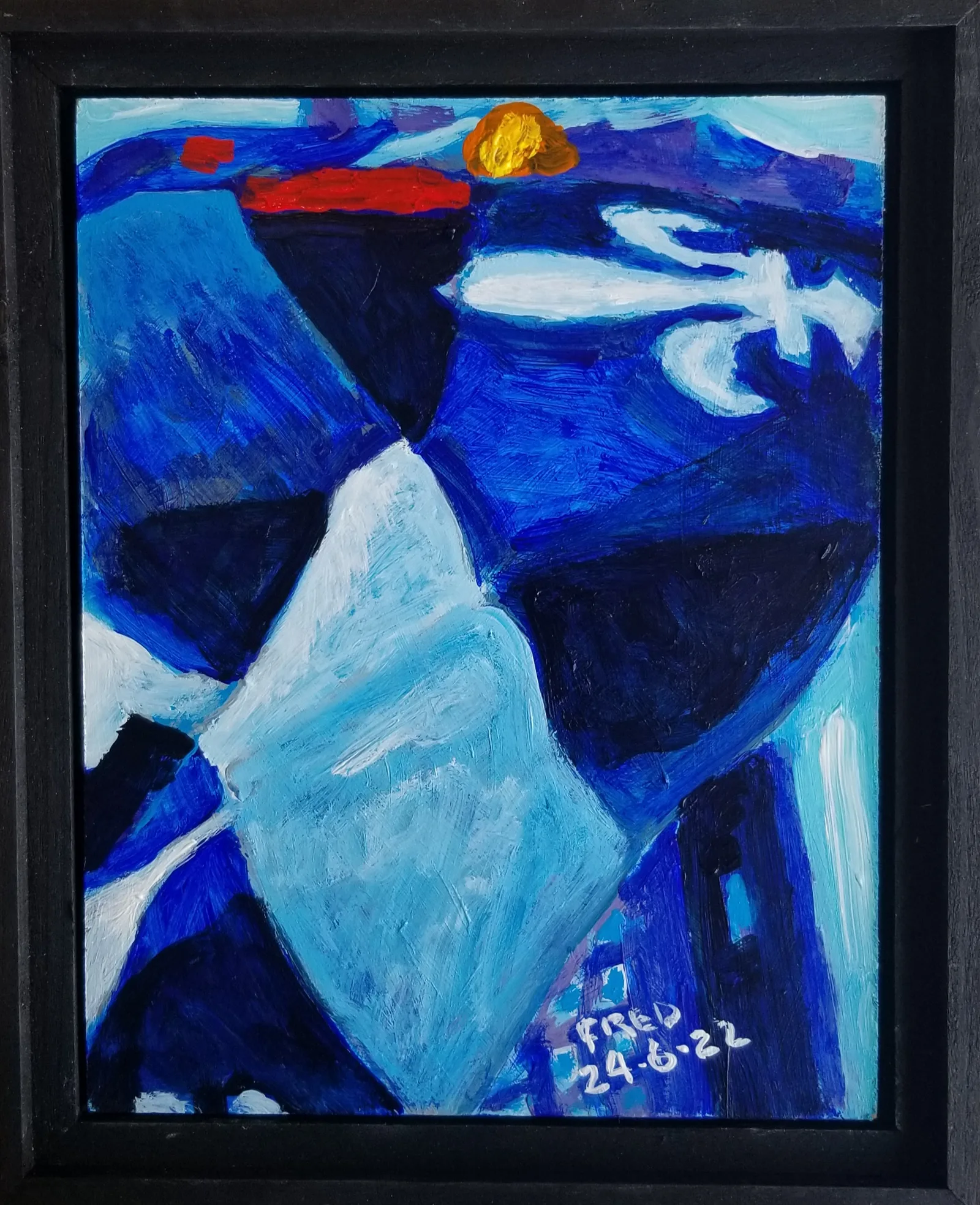 bonne fête, acrylique sur masonite, 25 × 19,5 cm