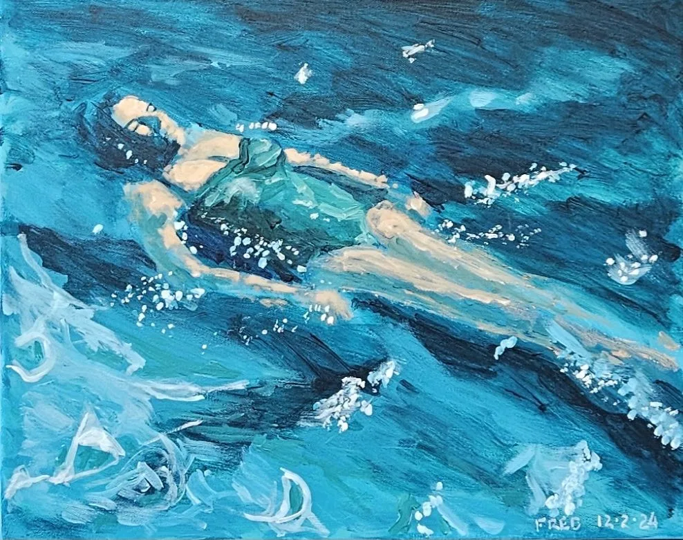 Ma belle sirène, acrylique sur toile, 40 × 50 cm