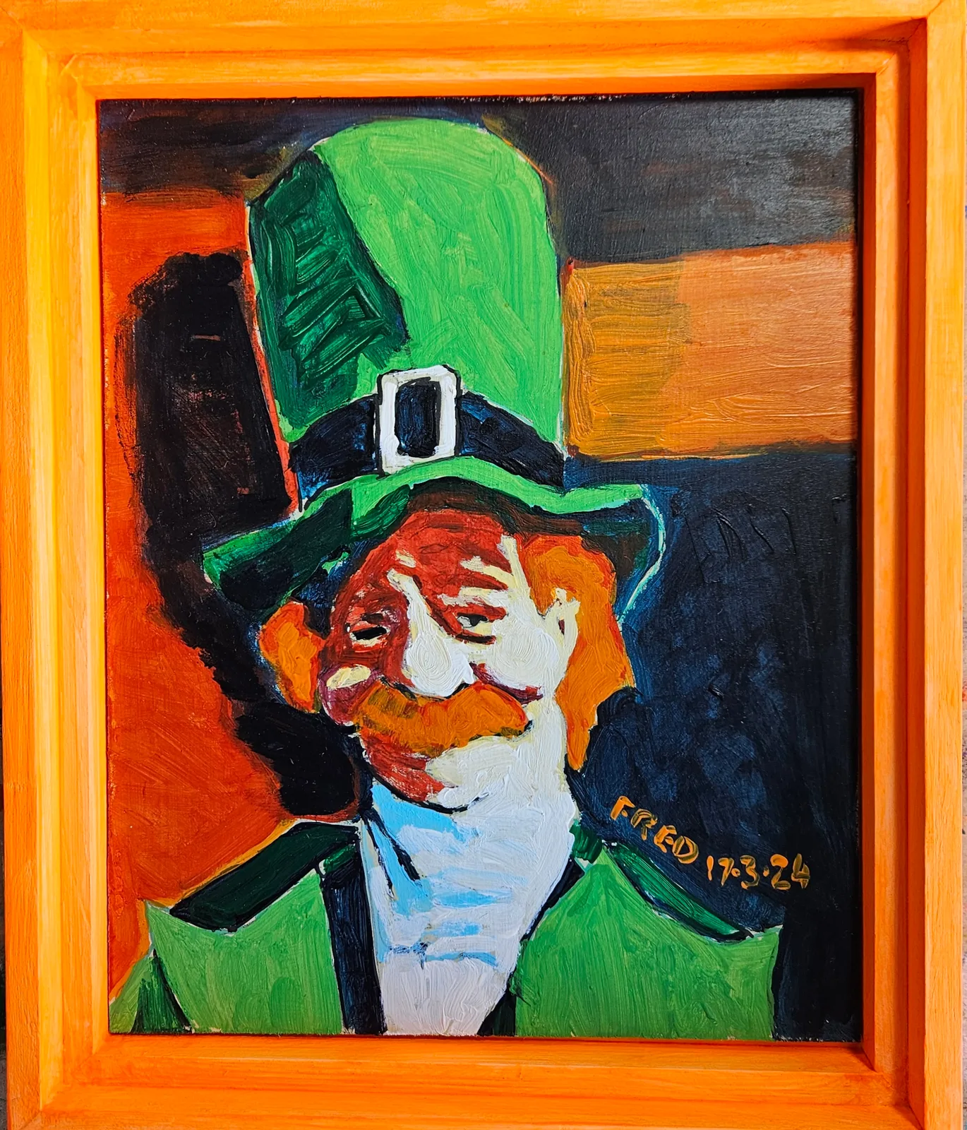 Patrick de Old Harry, acrylique sur masonite, 25 × 20 cm