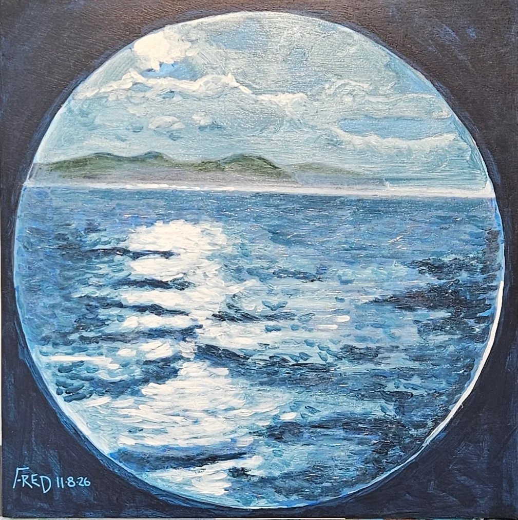Hublot 4, acrylique sur bois, 51 × 51 cm