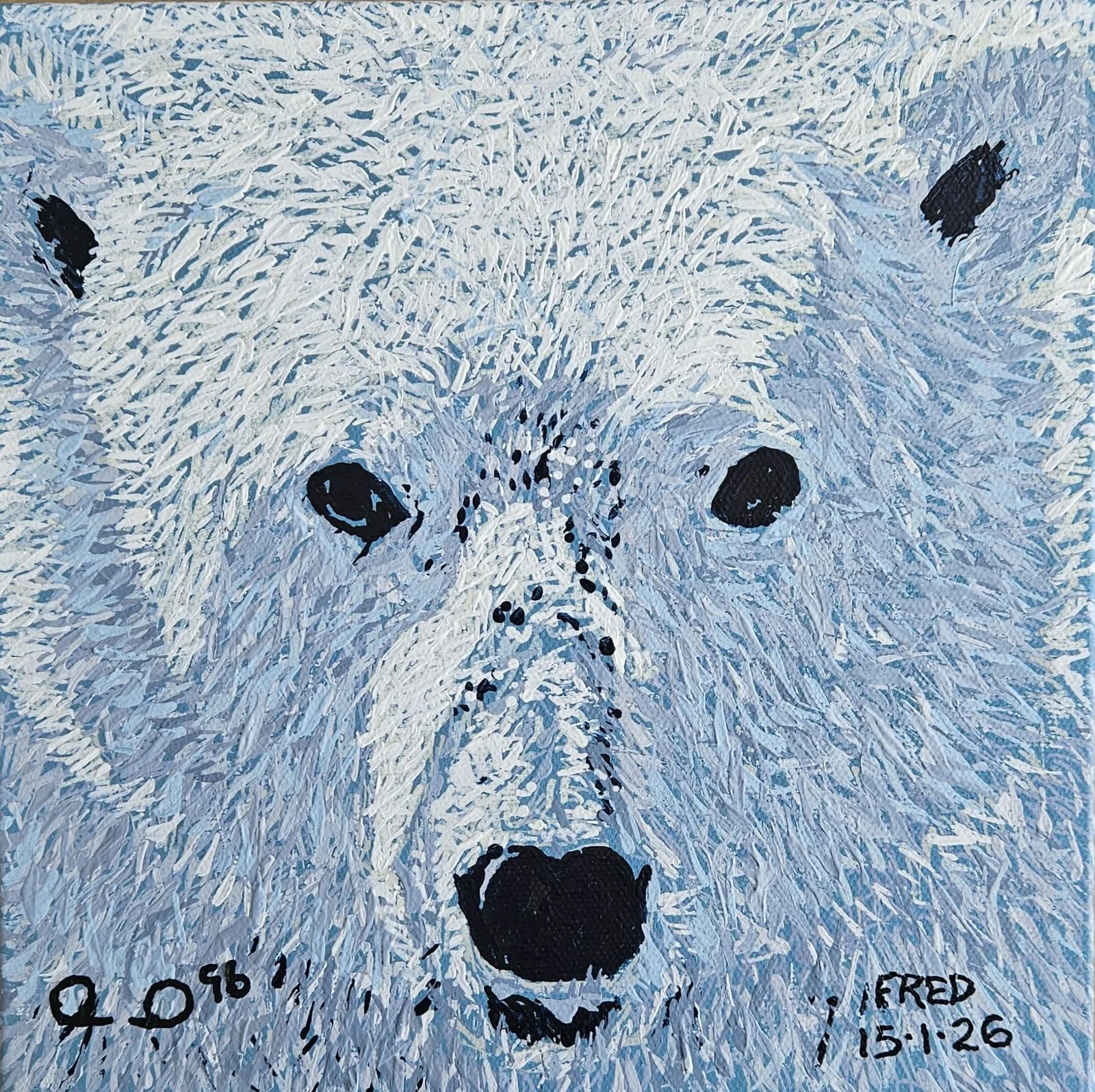 Nanuq, acrylique sur toile galerie, 20 × 20 cm
